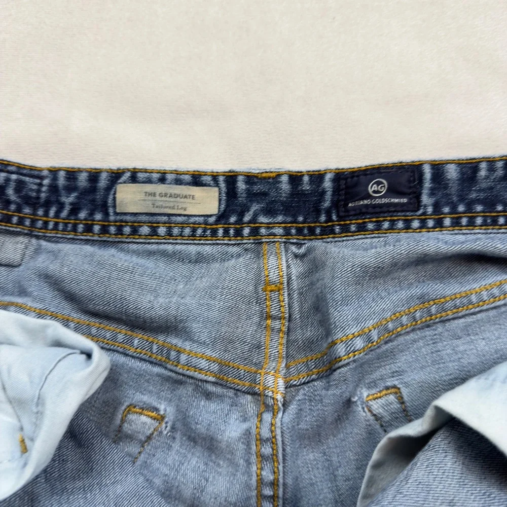 AG Adriano Goldschmied The Graduate Tailored Leg Jeans Blue 36x34‎ Made in USA